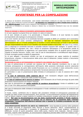 Modulo Richiesta Anticipazione