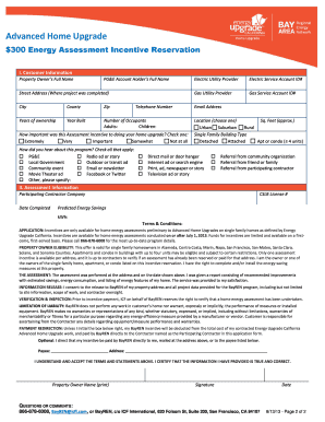 Advanced Home Upgrade Assessment Incentive Reservation