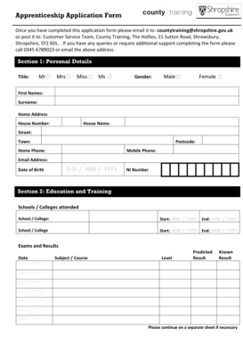 Apprenticeship Application Form