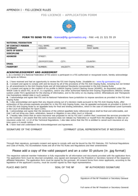 FIG License Application Form