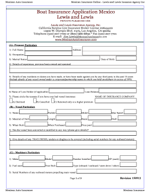 Boat Insurance Application Form