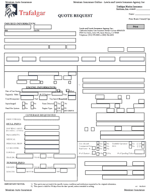 Mexican Auto Insurance Quote Request