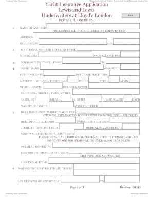 Yacht Insurance Application
