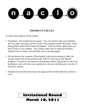 NACLO 2011 Contest Booklet