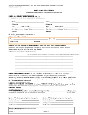 Joint Power of Attorney