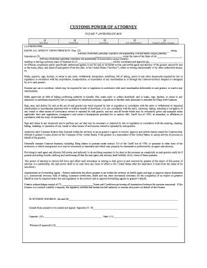 Customs Power of Attorney