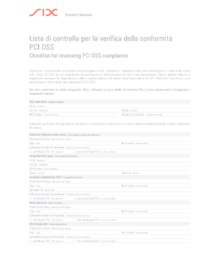 Lista di controllo per la verifica della conformità PCI DSS