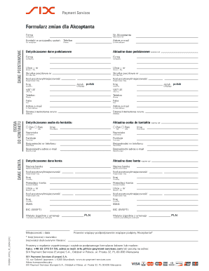 Merchant Change Form