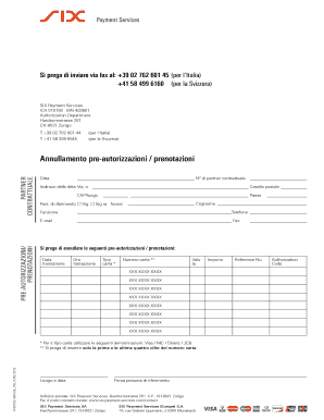 Modulo di Annullamento Pre-Autorizzazioni