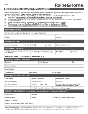 Residential Tenancy Application