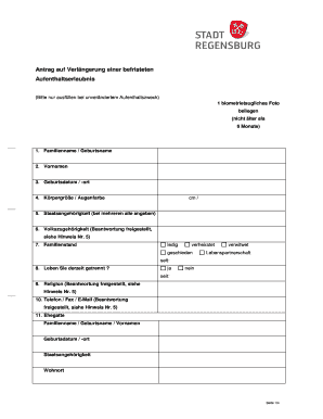 Antrag auf Verlängerung einer befristeten Aufenthaltserlaubnis