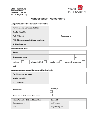 Hundesteuer - Abmeldung