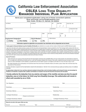 CSLEA Long Term Disability Application