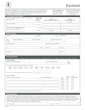 Saskatchewan Teacher Enrolment Form