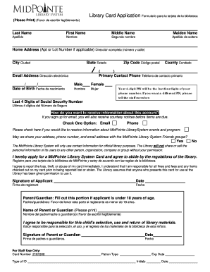 Library Card Application