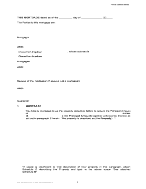 Prince Edward Island Mortgage Agreement