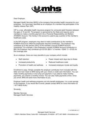 Healthy Indiana Plan Employer Contribution Form