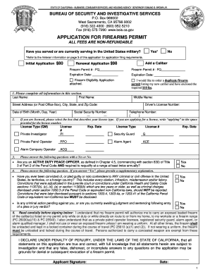California Firearms Permit Application
