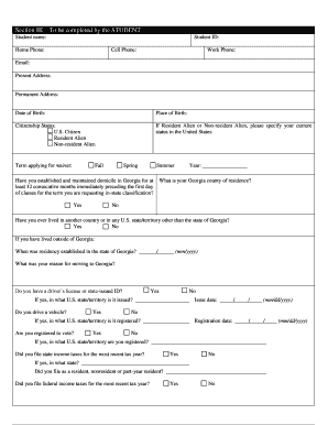 Georgia In-State Tuition Petition