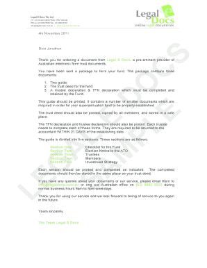Self Managed Superannuation Fund Trust Deed