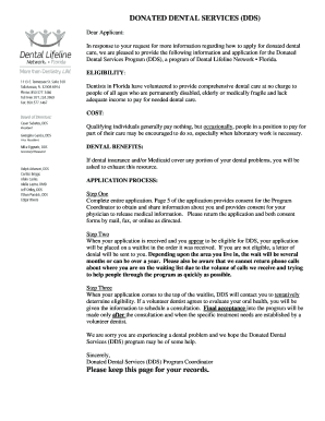 Donated Dental Services Application
