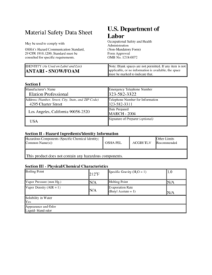 Material Safety Data Sheet