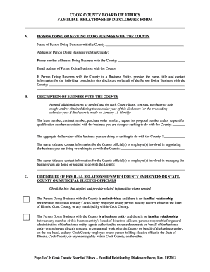 Cook County Familial Relationship Disclosure Form