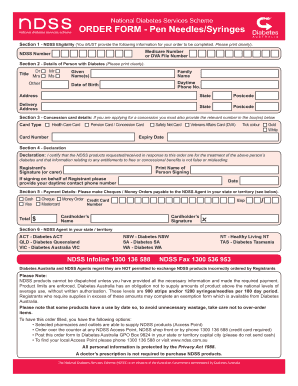 NDSS Order Form