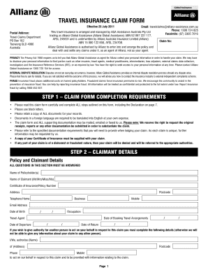 Travel Insurance Claim Form
