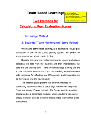 Two Methods for Calculating Peer Evaluation Scores