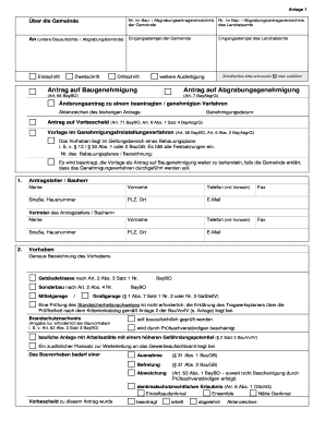 Antrag auf Baugenehmigung oder Abgrabungsgenehmigung