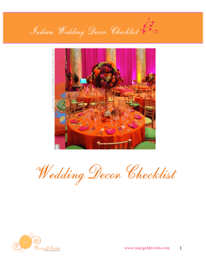 Indian Wedding Decor Checklist