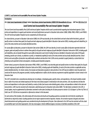 Local Control and Accountability Plan Template