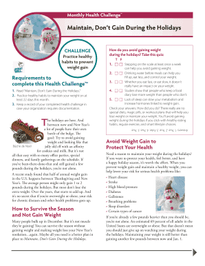 Healthy Holiday Habits Challenge