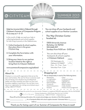 Summer of Compassion Donation Form