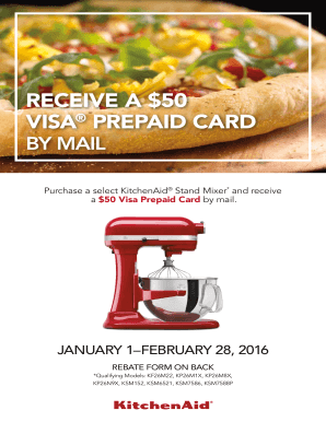 KitchenAid Stand Mixer Rebate Form