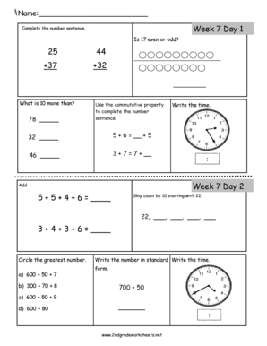 2nd Grade Math Worksheets