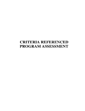 Criteria Referenced Self Assessment Form