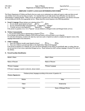 Hispanic Client Language Determination Form