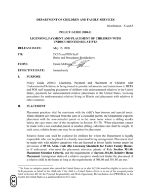 Illinois Foster Family Home License Application