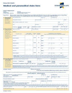 Medical and Paramedical Claim Form