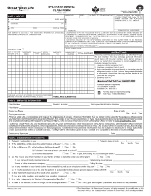 Canadian Dental Claim Form