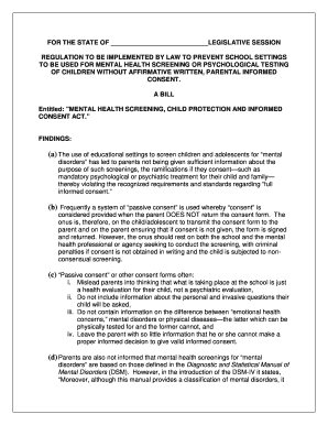 Mental Health Screening Consent Form