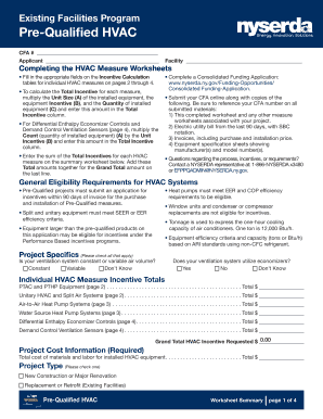 New York HVAC Incentive Application Form