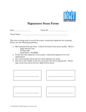 Signature Scan Form
