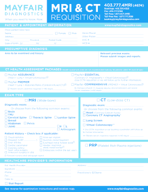 MRI & CT Requisition Form
