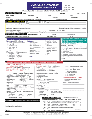Outpatient Arrival Form