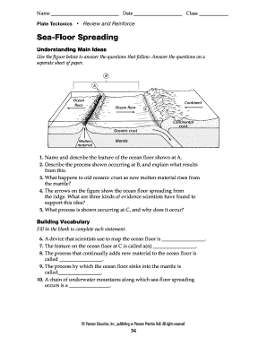 Sea Floor Spreading Review And Reinforce Worksheet Answers - Fill and Sign  Printable Template Online