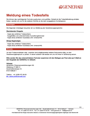 Meldung eines Todesfalls