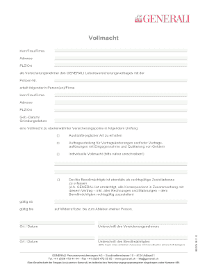 General Power of Attorney for Life Insurance